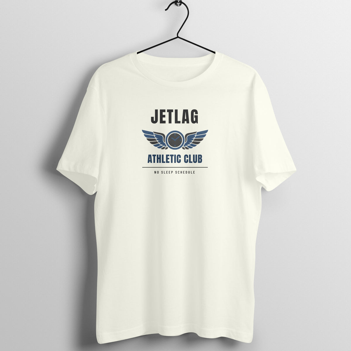 Jetlag Athletic Club Ivory gym t shirt front