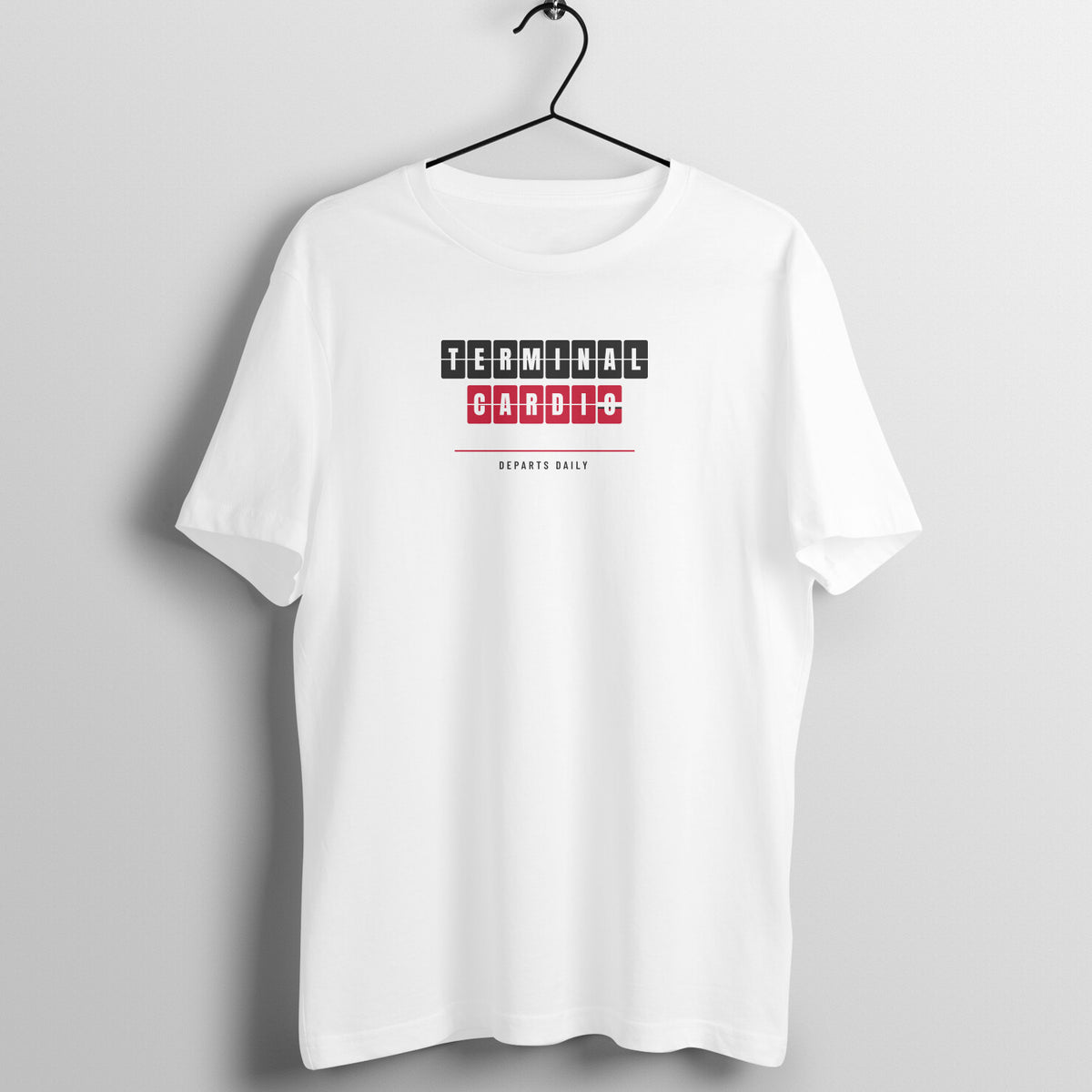 Terminal Cardio White gym t shirt front