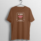 My Cardio Has A Boarding Pass Coffee Brown gym t shirt front