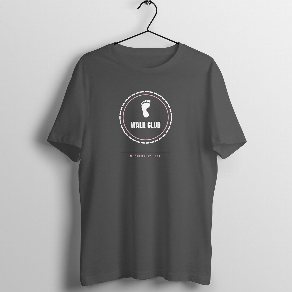 Walk Club Of One Charcoal Grey gym t shirt front