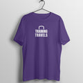 Training Travels Purple gym t shirt front