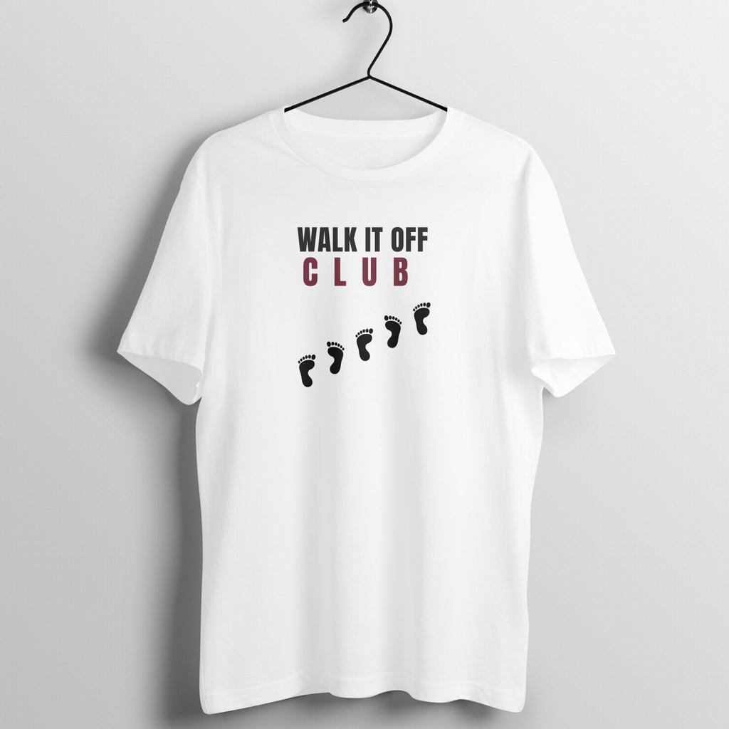 Walk It Off Club White gym t shirt front