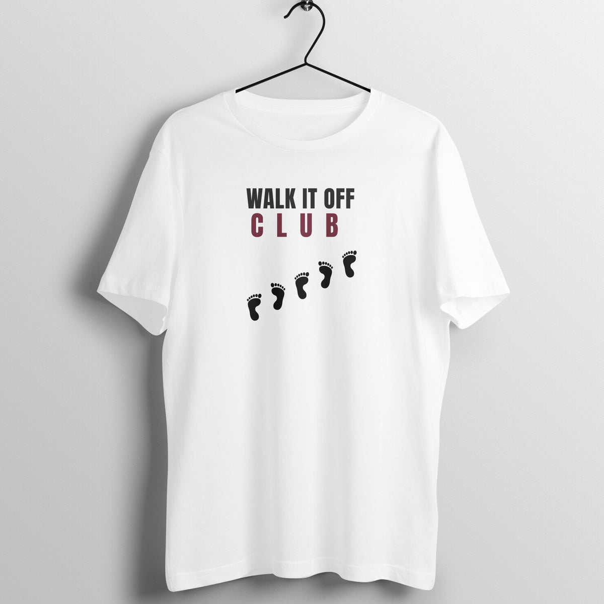 Walk It Off Club White gym t shirt front