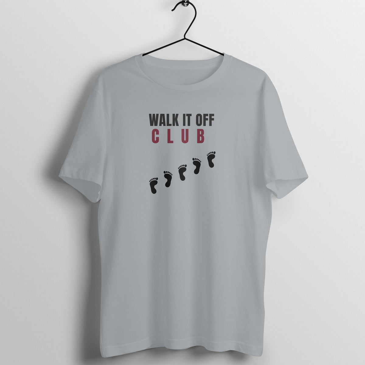 Walk It Off Club Silver Frost gym t shirt front