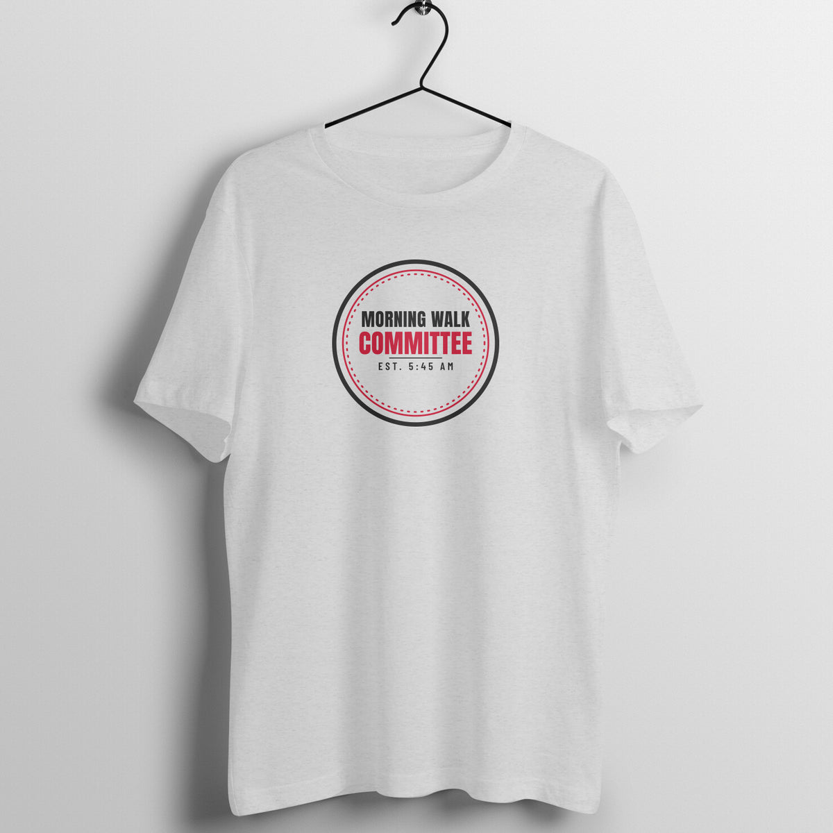 Morning Walk Committee Melange Grey gym t shirt front