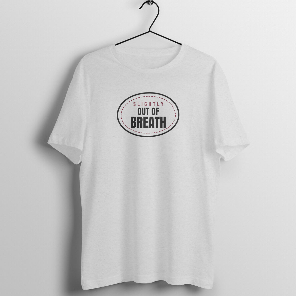 Slightly Out Of Breath Melange Grey gym t shirt front