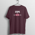 Steps Not Sets Burgundy gym t shirt front