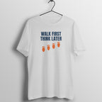 Walk First Think Later Melange Grey gym t shirt front