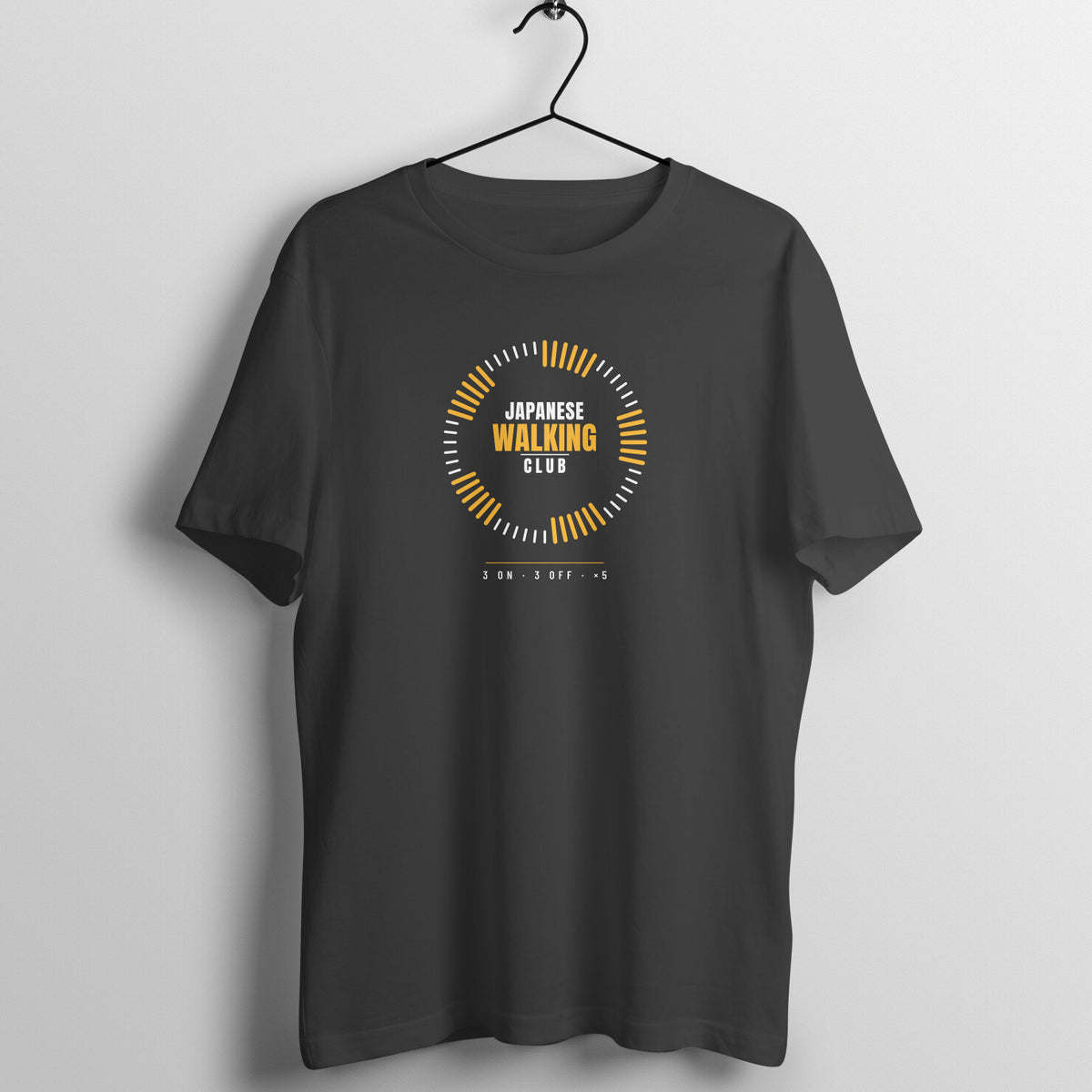 Japanese Walking Club Black gym t shirt front