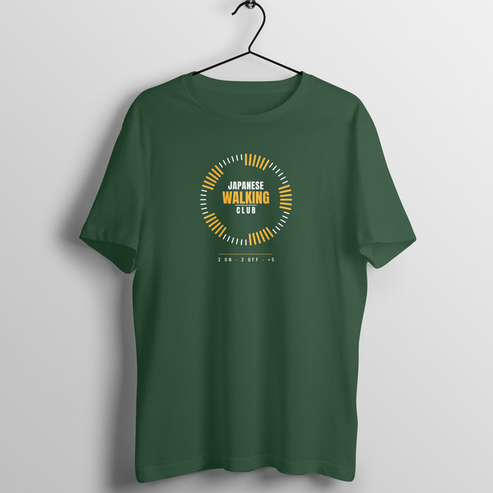 Japanese Walking Club Olive Green gym t shirt front