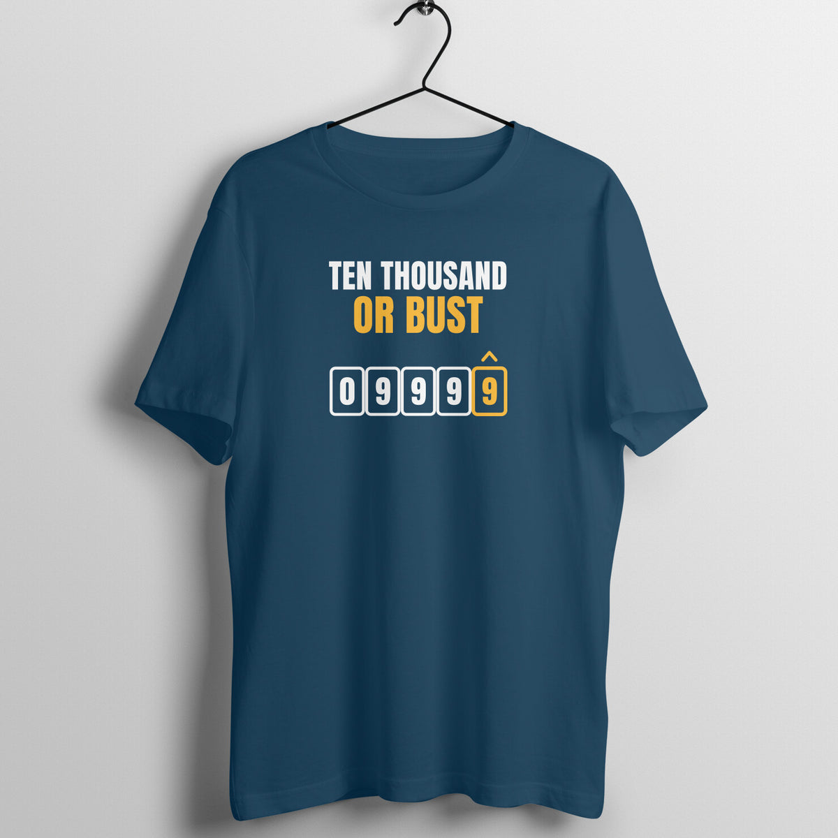 Ten Thousand Or Bust Navy Blue gym t shirt front