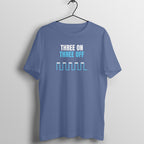 Three On Three Off Smoke Blue gym t shirt front