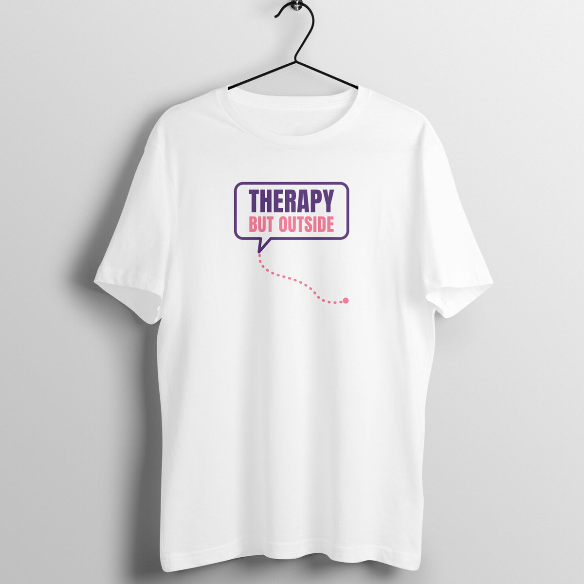 Therapy But Outside White gym t shirt front