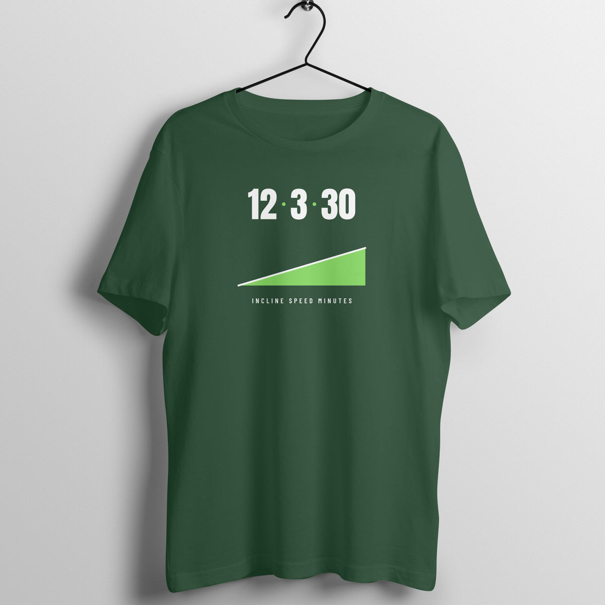 Twelve Three Thirty Olive Green gym t shirt front
