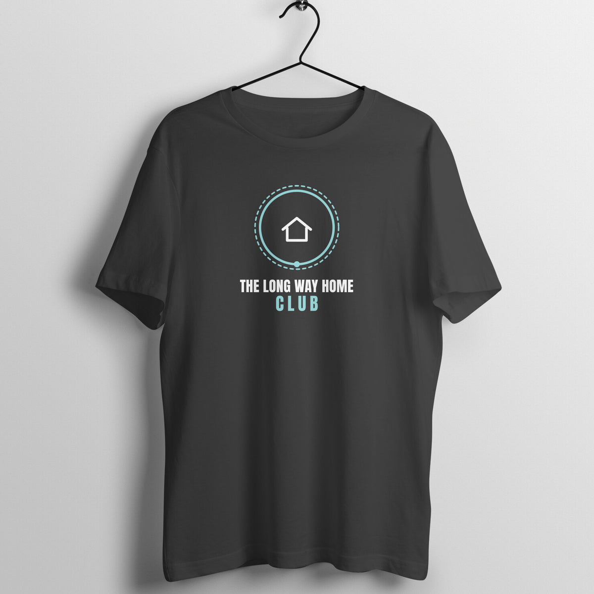 The Long Way Home Club Black gym t shirt front