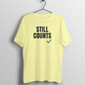 Still Counts Butter Yellow gym t shirt front