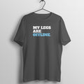 My Legs Are Offline Charcoal Grey gym t shirt front