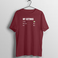 My Settings Maroon gym t shirt front