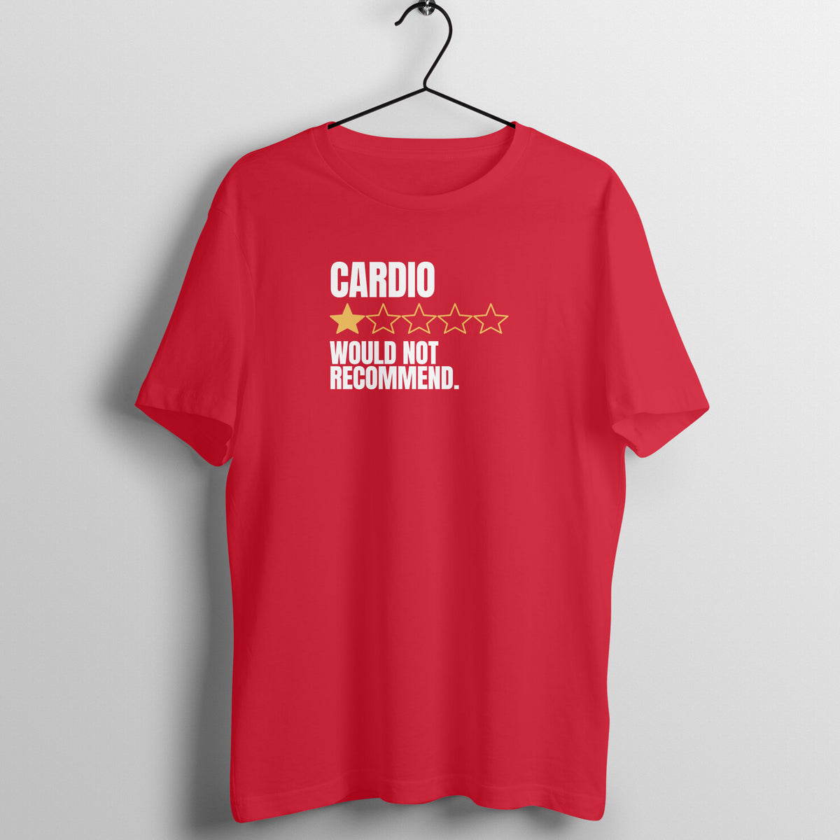 One Star, Would Not Recommend Red gym t shirt front
