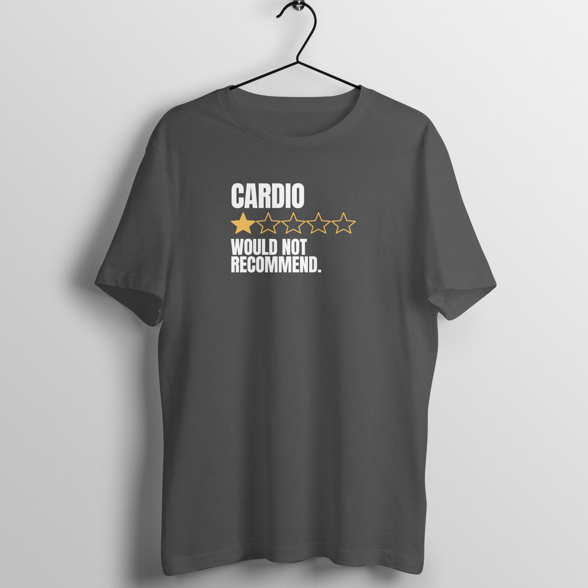 One Star, Would Not Recommend Charcoal Grey gym t shirt front