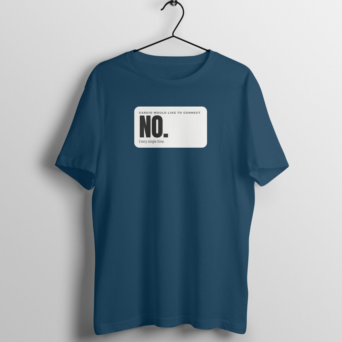 Just No Navy Blue gym t shirt front